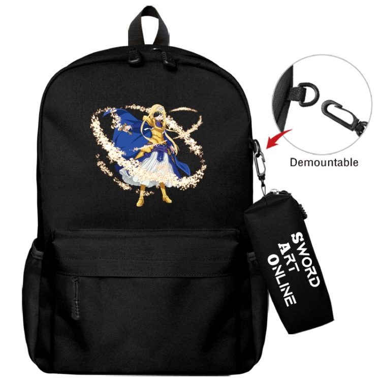 Sword Art Online Animation backpack schoolbag+small pen bag school bag 43X35X12CM