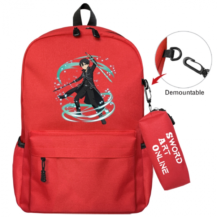 Sword Art Online Animation backpack schoolbag+small pen bag school bag 43X35X12CM