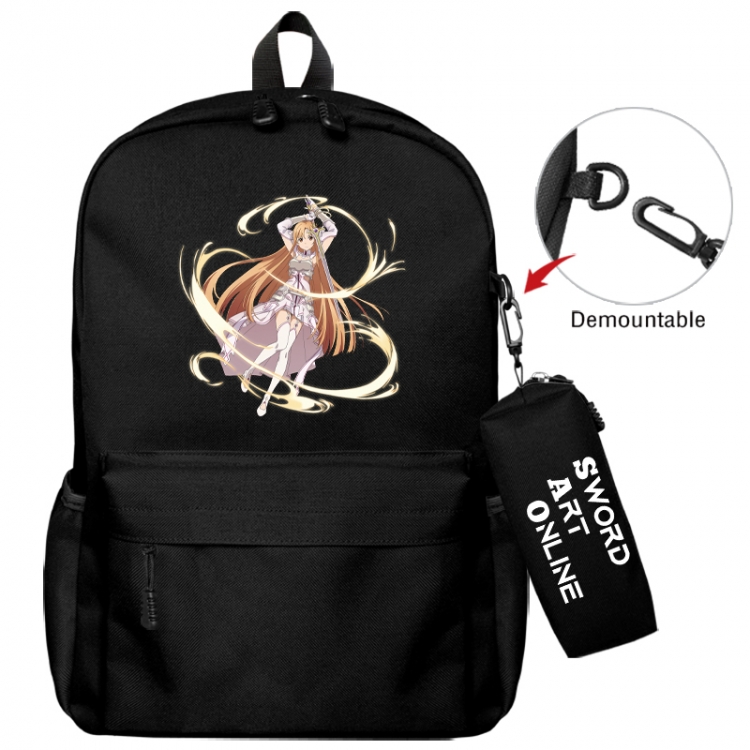 Sword Art Online Animation backpack schoolbag+small pen bag school bag 43X35X12CM