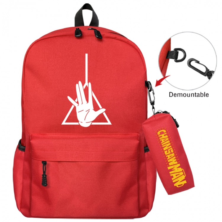 Chainsaw man Animation backpack schoolbag+small pen bag school bag 43X35X12CM