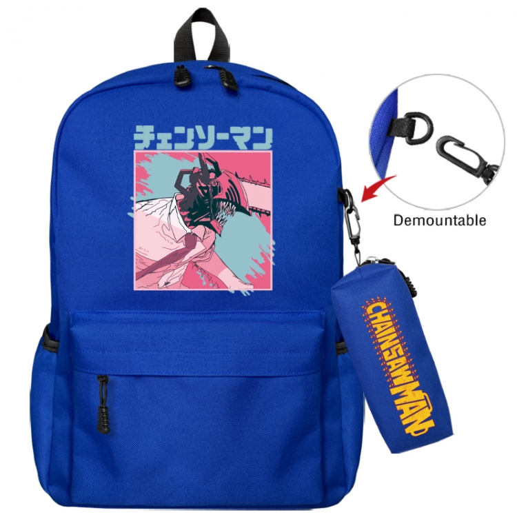 Chainsaw man Animation backpack schoolbag+small pen bag school bag 43X35X12CM