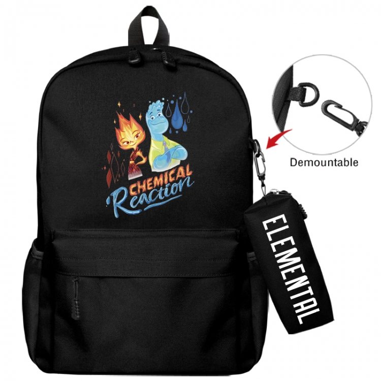 Elemental Animation backpack schoolbag+small pen bag school bag 43X35X12CM