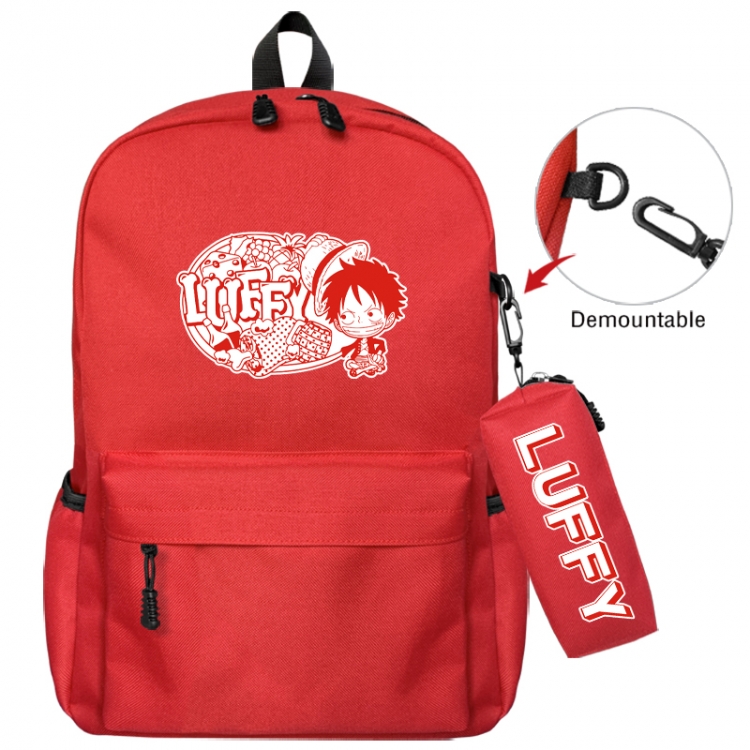 One Piece Animation backpack schoolbag+small pen bag school bag 43X35X12CM