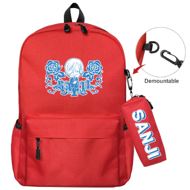 One Piece Animation backpack schoolbag+small pen bag school bag 43X35X12CM