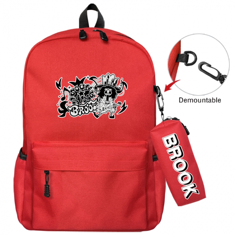 One Piece Animation backpack schoolbag+small pen bag school bag 43X35X12CM