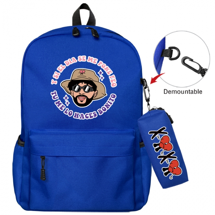 Bad Bunny Animation backpack schoolbag+small pen bag school bag 43X35X12CM
