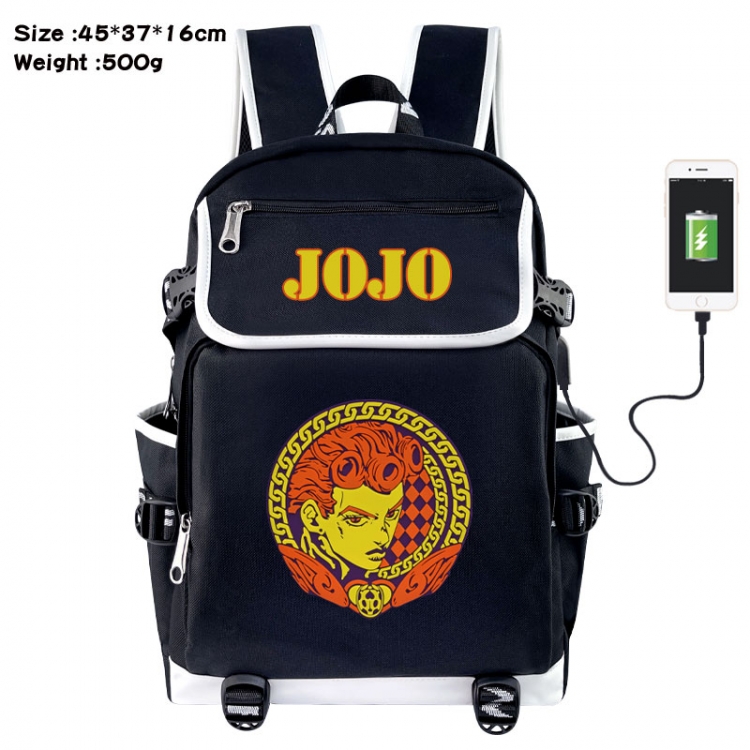 JoJos Bizarre Adventure Anime Flip Data Cable USB Backpack School Bag 45X37X16CM