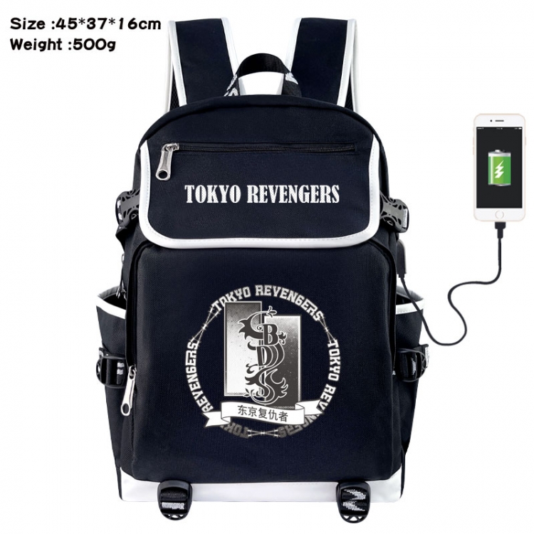 Tokyo Revengers Anime Flip Data Cable USB Backpack School Bag 45X37X16CM