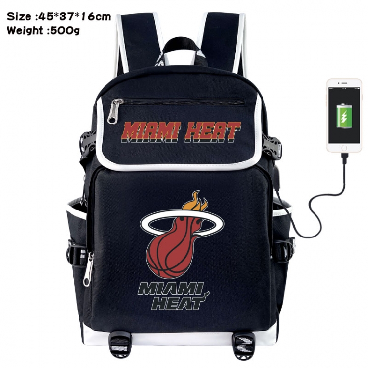 NBA Anime Flip Data Cable USB Backpack School Bag 45X37X16CM