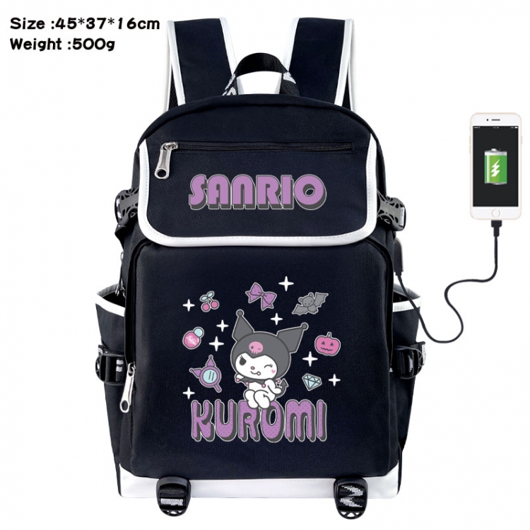 Sanrio Anime Flip Data Cable USB Backpack School Bag 45X37X16CM