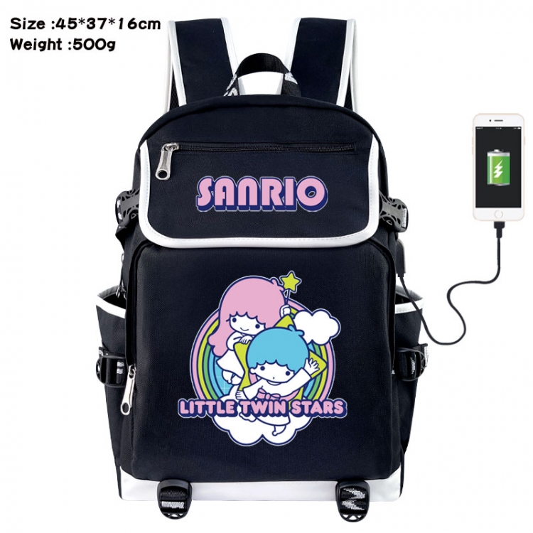 Sanrio Anime Flip Data Cable USB Backpack School Bag 45X37X16CM