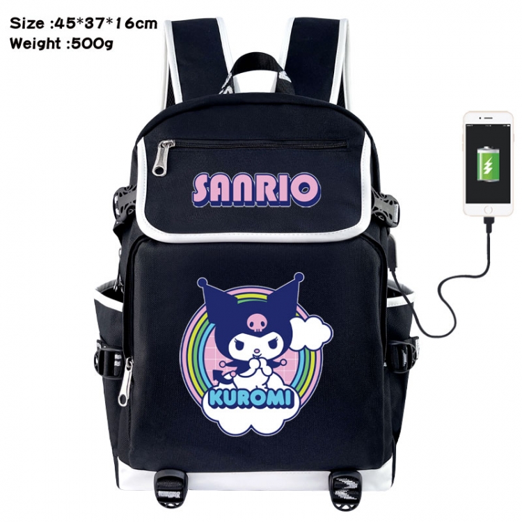 Sanrio Anime Flip Data Cable USB Backpack School Bag 45X37X16CM