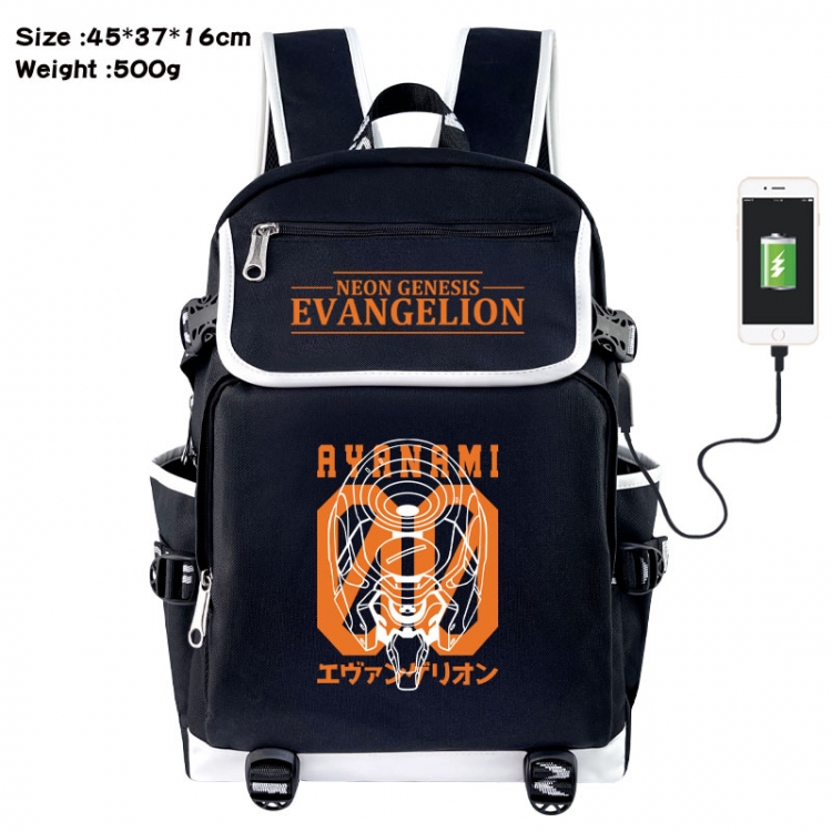 EVA  Anime Flip Data Cable USB Backpack School Bag 45X37X16CM