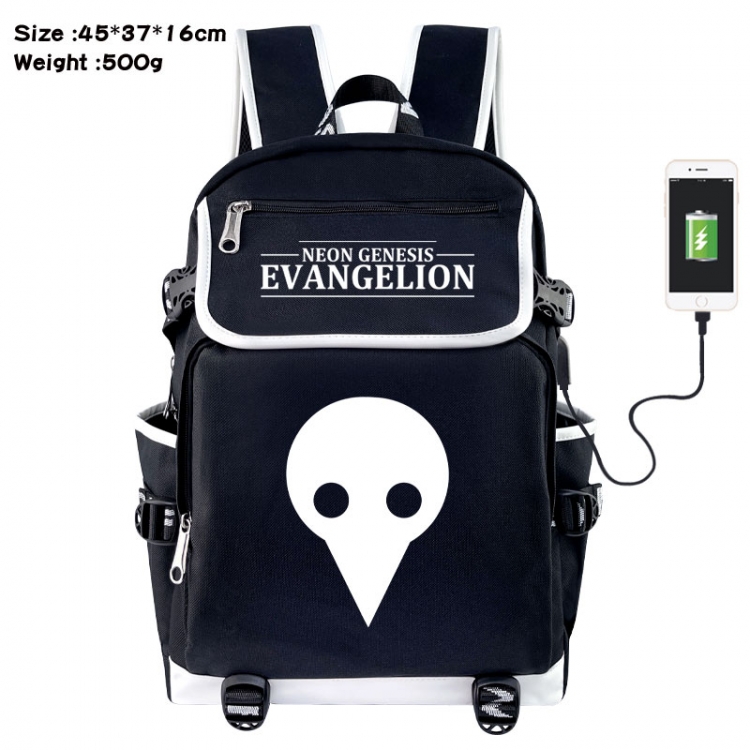 EVA  Anime Flip Data Cable USB Backpack School Bag 45X37X16CM