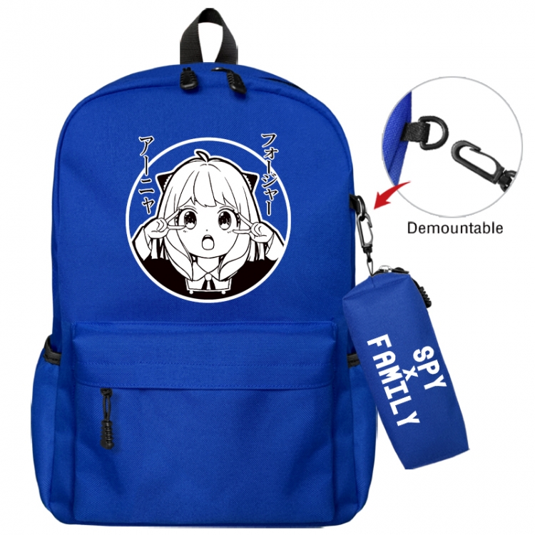 SPY×FAMILY Animation backpack schoolbag+small pen bag school bag 43X35X12CM