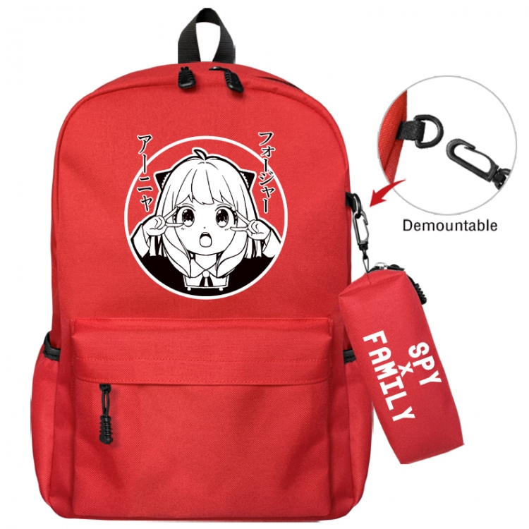 SPY×FAMILY Animation backpack schoolbag+small pen bag school bag 43X35X12CM