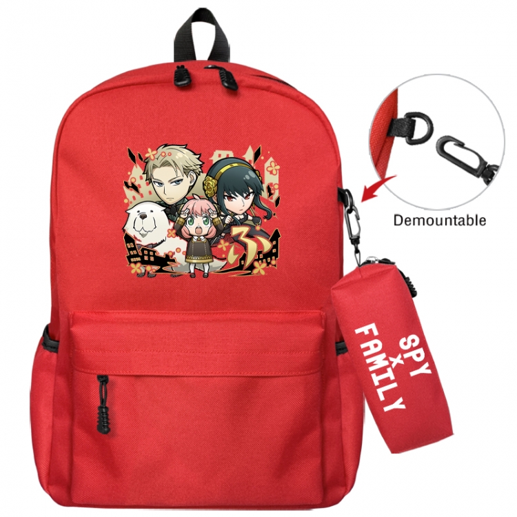 SPY×FAMILY Animation backpack schoolbag+small pen bag school bag 43X35X12CM
