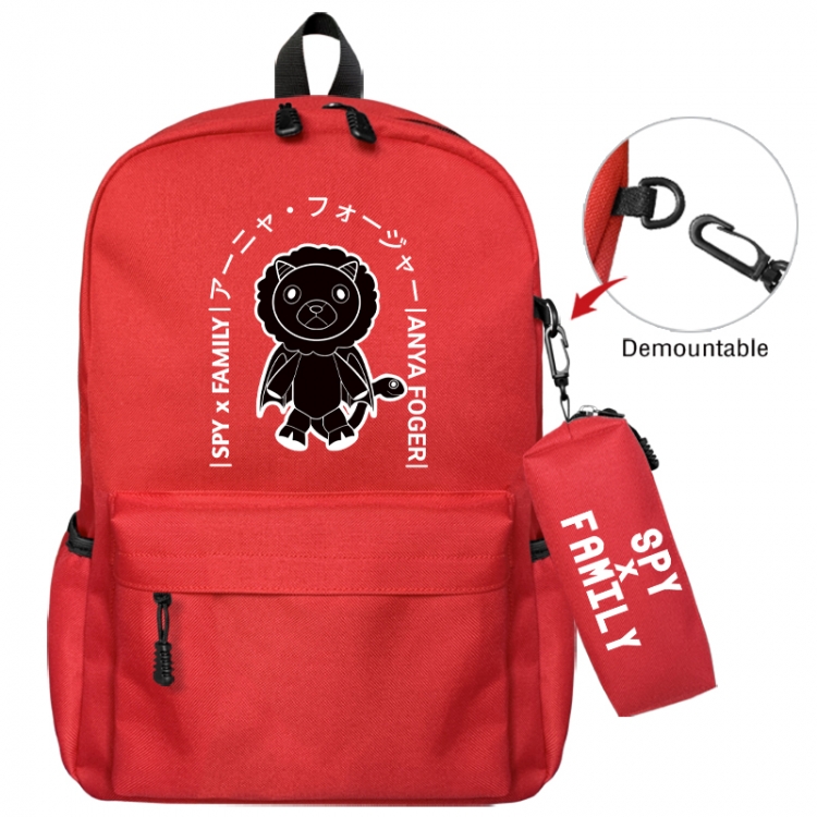 SPY×FAMILY Animation backpack schoolbag+small pen bag school bag 43X35X12CM