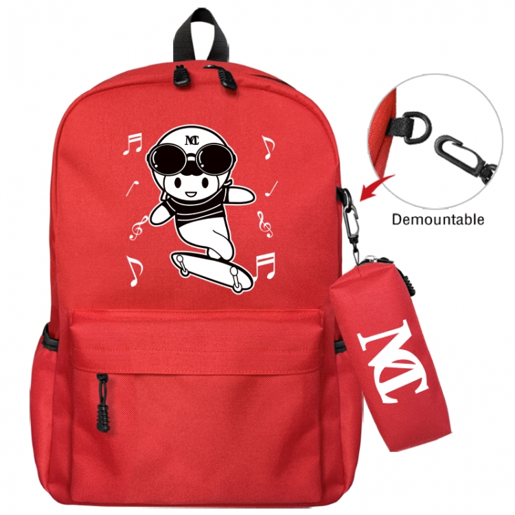 Helmeted Youth Animation backpack schoolbag+small pen bag school bag 43X35X12CM