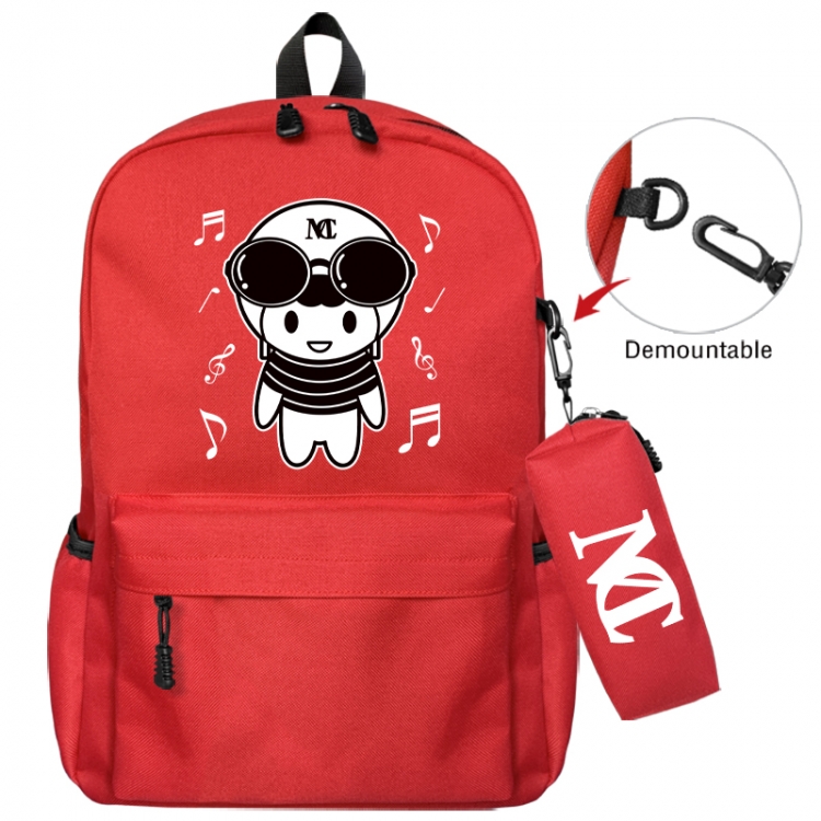 Helmeted Youth Animation backpack schoolbag+small pen bag school bag 43X35X12CM