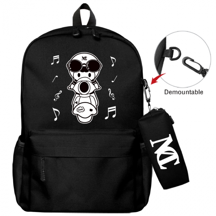 Helmeted Youth Animation backpack schoolbag+small pen bag school bag 43X35X12CM