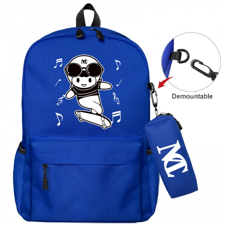 Helmeted Youth Animation backpack schoolbag+small pen bag school bag 43X35X12CM