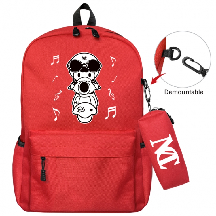 Helmeted Youth Animation backpack schoolbag+small pen bag school bag 43X35X12CM