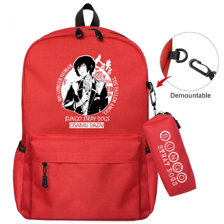 Bungo Stray Dogs Animation backpack schoolbag+small pen bag school bag 43X35X12CM