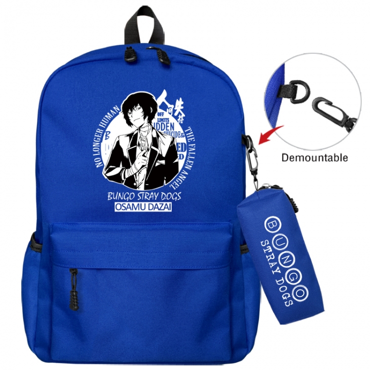 Bungo Stray Dogs Animation backpack schoolbag+small pen bag school bag 43X35X12CM