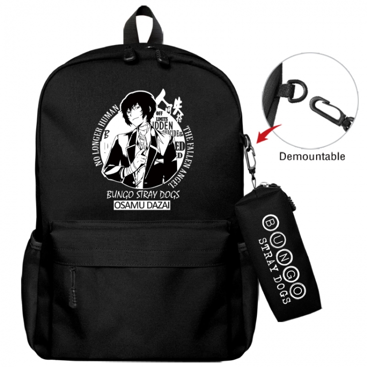 Bungo Stray Dogs Animation backpack schoolbag+small pen bag school bag 43X35X12CM