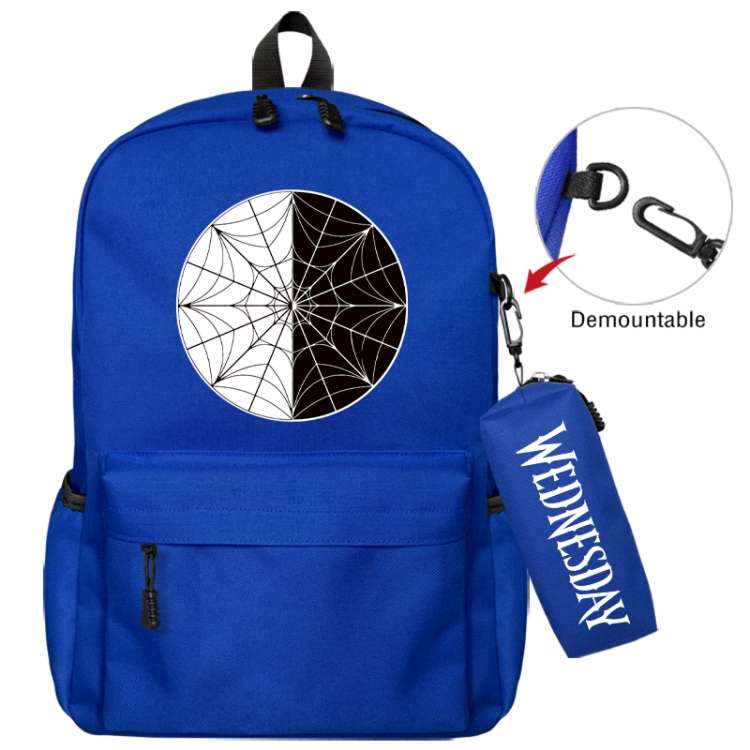 Wednesday Animation backpack schoolbag+small pen bag school bag 43X35X12CM