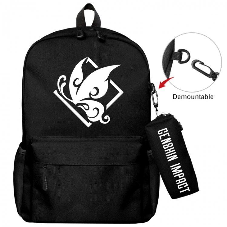 Genshin Impact Animation backpack schoolbag+small pen bag school bag 43X35X12CM