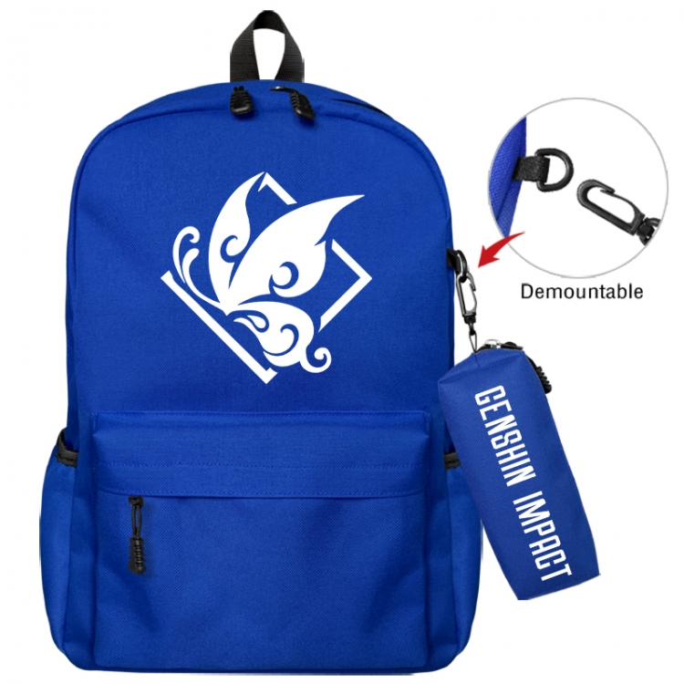 Genshin Impact Animation backpack schoolbag+small pen bag school bag 43X35X12CM
