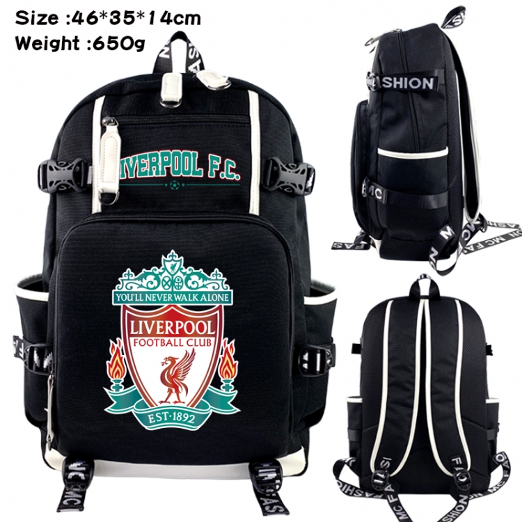 Football Data USB backpack Cartoon printed student backpack 46X35X14CM 650G