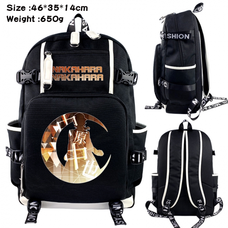 Bungo Stray Dogs Data USB backpack Cartoon printed student backpack 46X35X14CM 650G