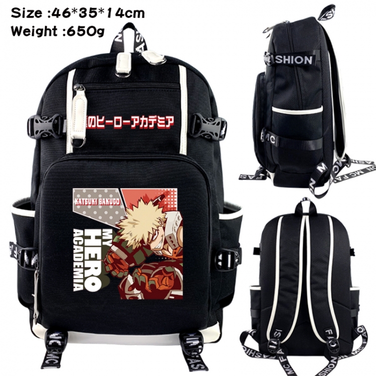 My Hero Academia Data USB backpack Cartoon printed student backpack 46X35X14CM 650G