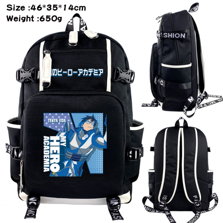 My Hero Academia Data USB backpack Cartoon printed student backpack 46X35X14CM 650G