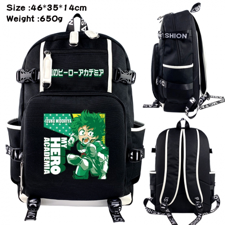 My Hero Academia Data USB backpack Cartoon printed student backpack 46X35X14CM 650G
