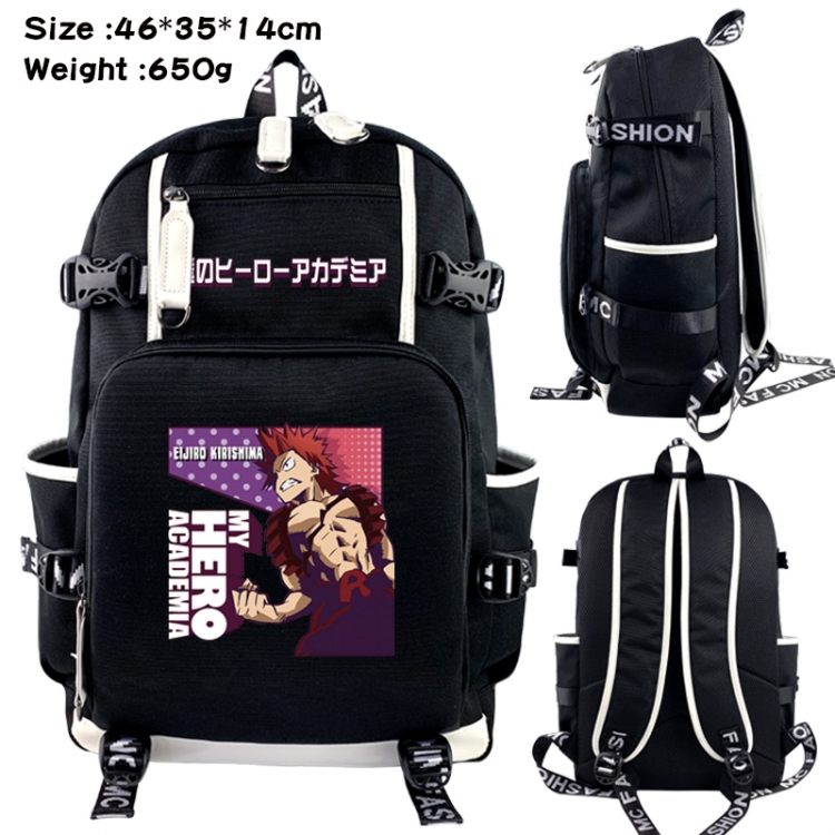My Hero Academia Data USB backpack Cartoon printed student backpack 46X35X14CM 650G