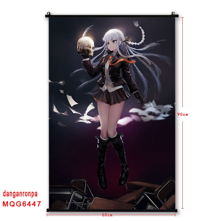 Dangan-Ronpa Anime black Plastic rod Cloth painting Wall Scroll 60X90CM MQG-6447