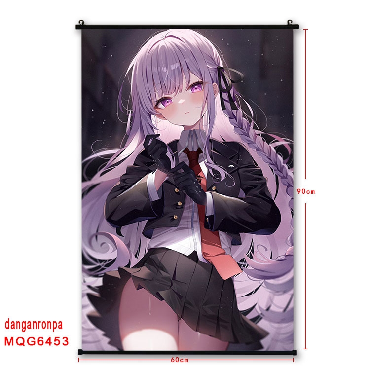 Dangan-Ronpa Anime black Plastic rod Cloth painting Wall Scroll 60X90CM MQG-6453