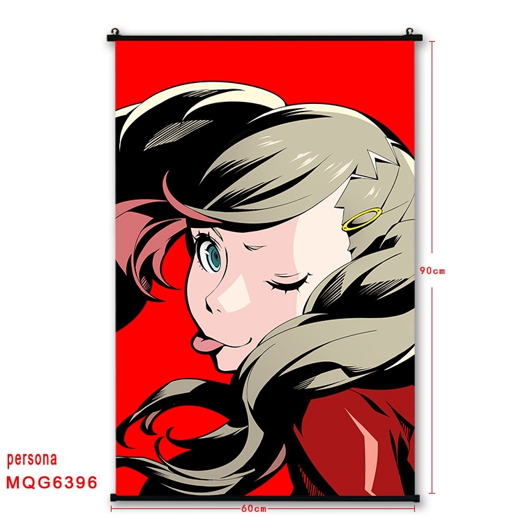 Megami Ibunroku Persona Anime black Plastic rod Cloth painting Wall Scroll 60X90CM  MQG-6396