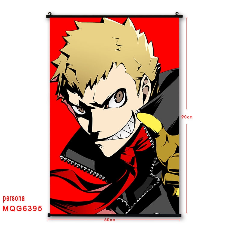 Megami Ibunroku Persona Anime black Plastic rod Cloth painting Wall Scroll 60X90CM  MQG-6395