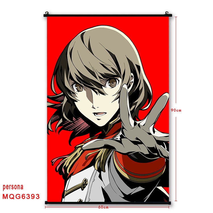 Megami Ibunroku Persona Anime black Plastic rod Cloth painting Wall Scroll 60X90CM  MQG-6393