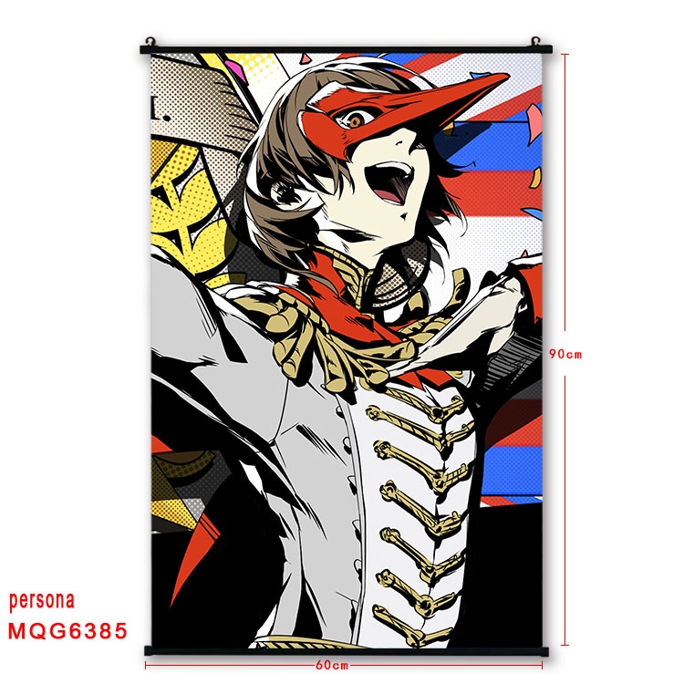 Megami Ibunroku Persona Anime black Plastic rod Cloth painting Wall Scroll 60X90CM  MQG-6385