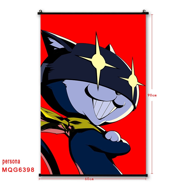 Megami Ibunroku Persona Anime black Plastic rod Cloth painting Wall Scroll 60X90CM  MQG-6398