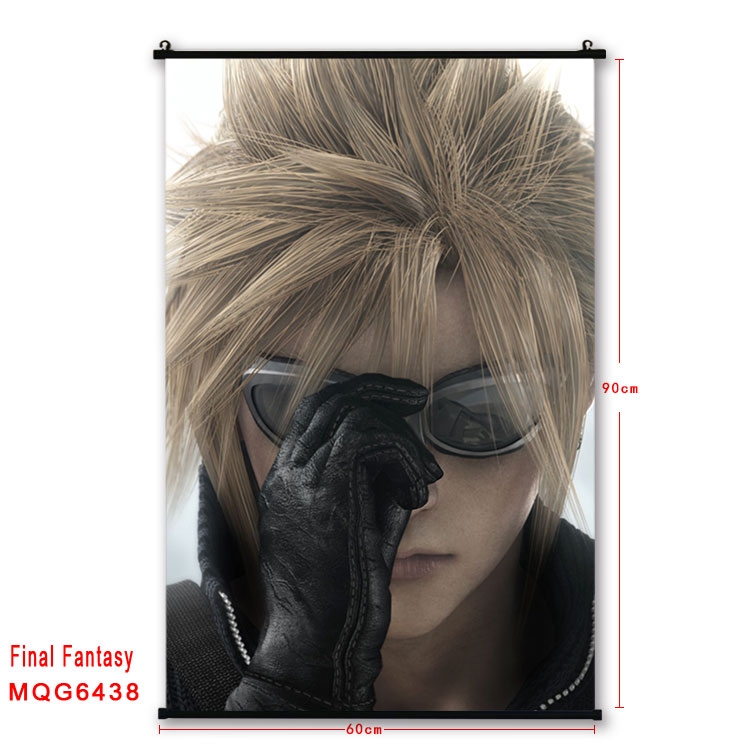 Final Fantasy Anime black Plastic rod Cloth painting Wall Scroll 60X90CM MQG-6438
