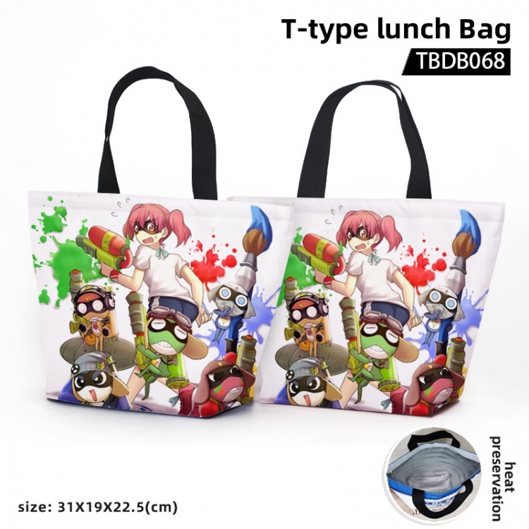 keroro Anime T-shaped bento bag waterproof bento bag 31X19X22.5CM