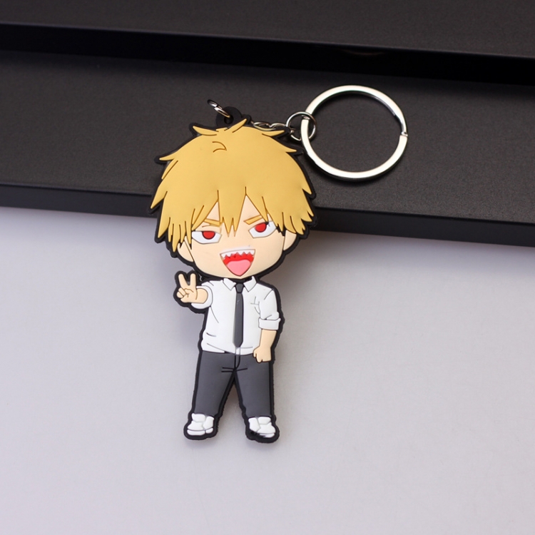 Chainsaw man Anime peripheral double-sided soft rubber keychain PVC pendant 6-8cm price for 5 pcs