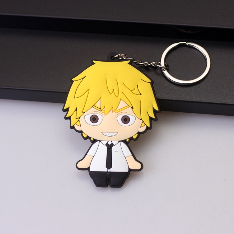 Chainsaw man Anime peripheral double-sided soft rubber keychain PVC pendant 6-8cm price for 5 pcs
